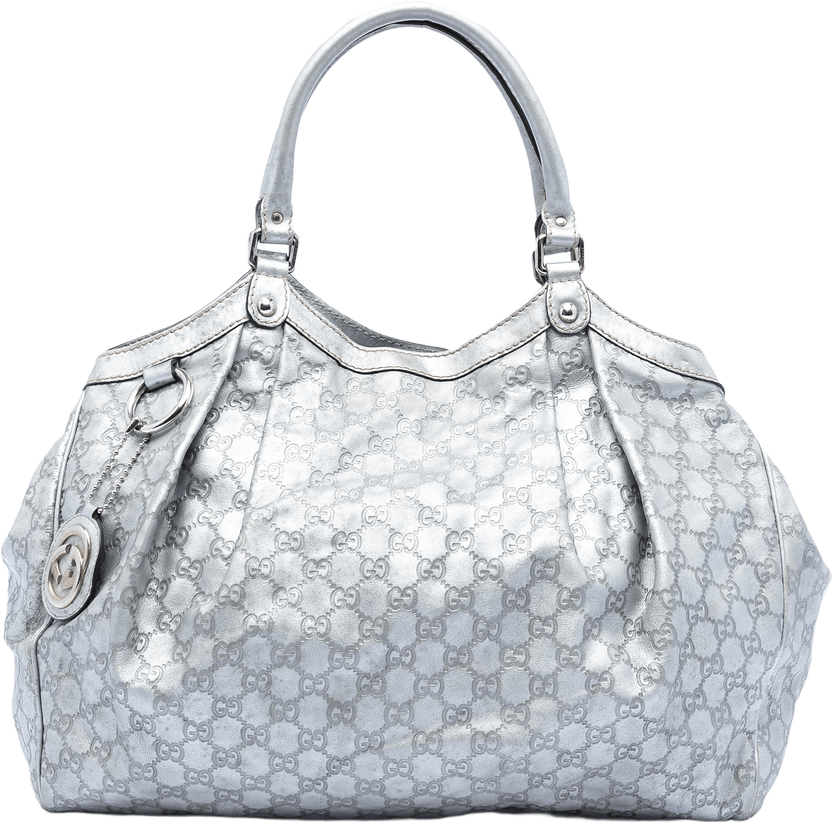 Gucci Large Guccissima Sukey Tote, från Luxclusif, i färgen silver.