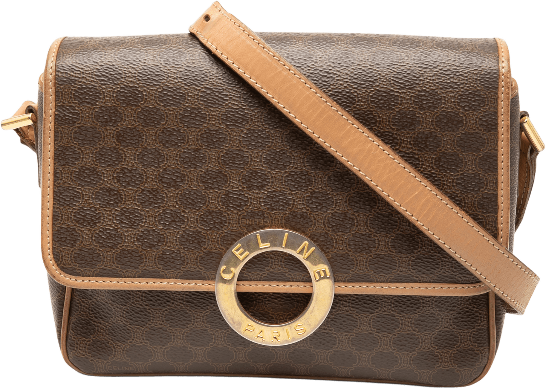 Celine Macadam Coated Canvas Crossbody, från Luxclusif, i färgen brown.