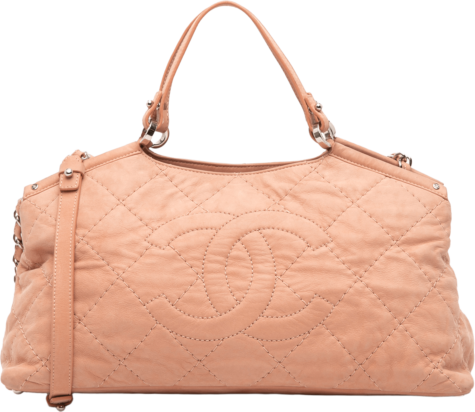 Chanel Small Iridescent Calfskin Sea Hit Tote, från Luxclusif, i färgen light pink.