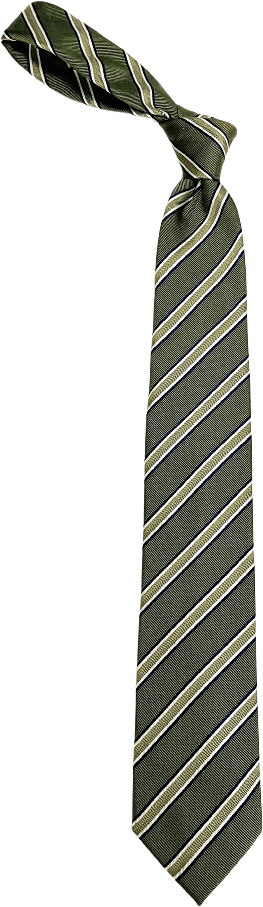 Silk Woven Stripe Tie, från John Henric, i färgen green.