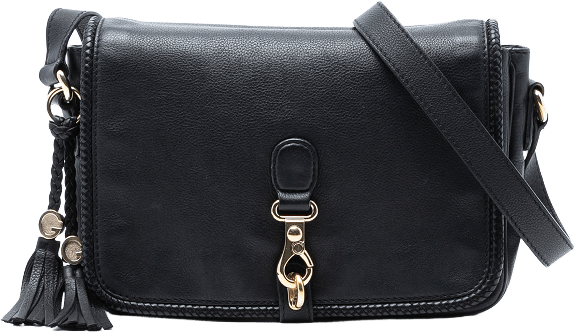 Gucci Leather Marrakech Crossbody, från Luxclusif, i färgen black.