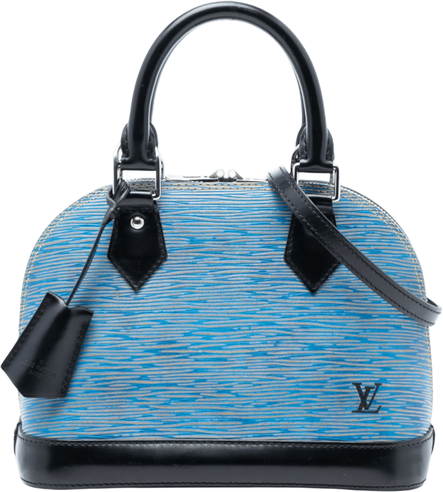 Louis Vuitton Epi Denim Alma Bb, från Luxclusif, i färgen blue.