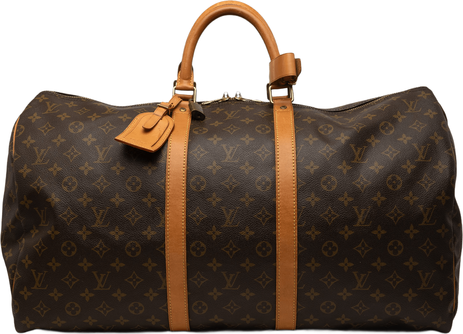 Louis Vuitton Monogram Keepall 55, från Luxclusif, i färgen brun.