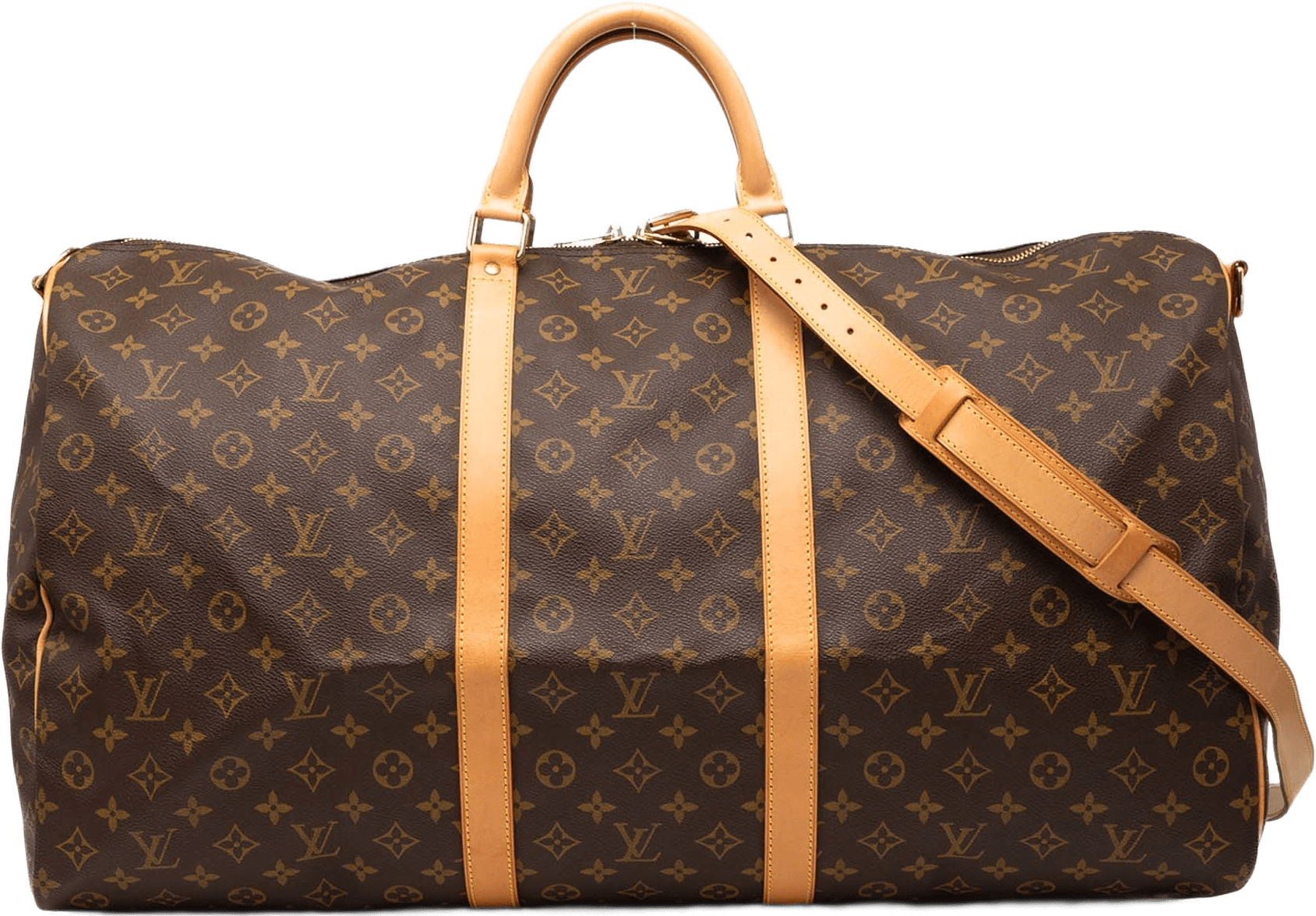 Louis Vuitton Monogram Keepall Bandouliere 60, från Luxclusif, i färgen brown.
