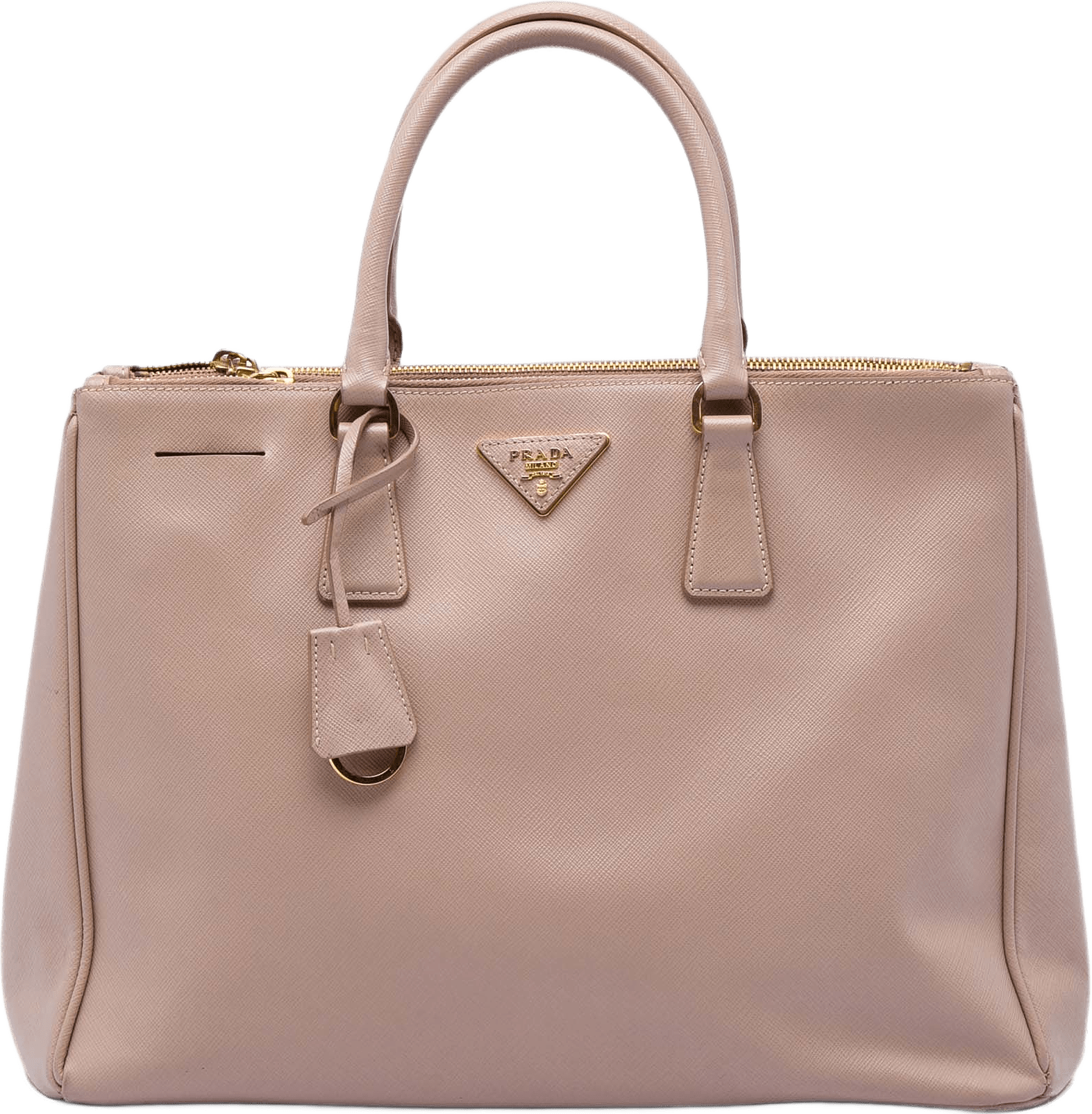 Prada Medium Saffiano Lux Galleria Double Zip Tote, från Luxclusif, i färgen brun.