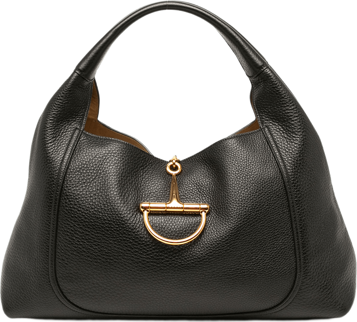 Gucci Maxi Grained Calfskin Softbit Hobo, från Luxclusif, i färgen svart.