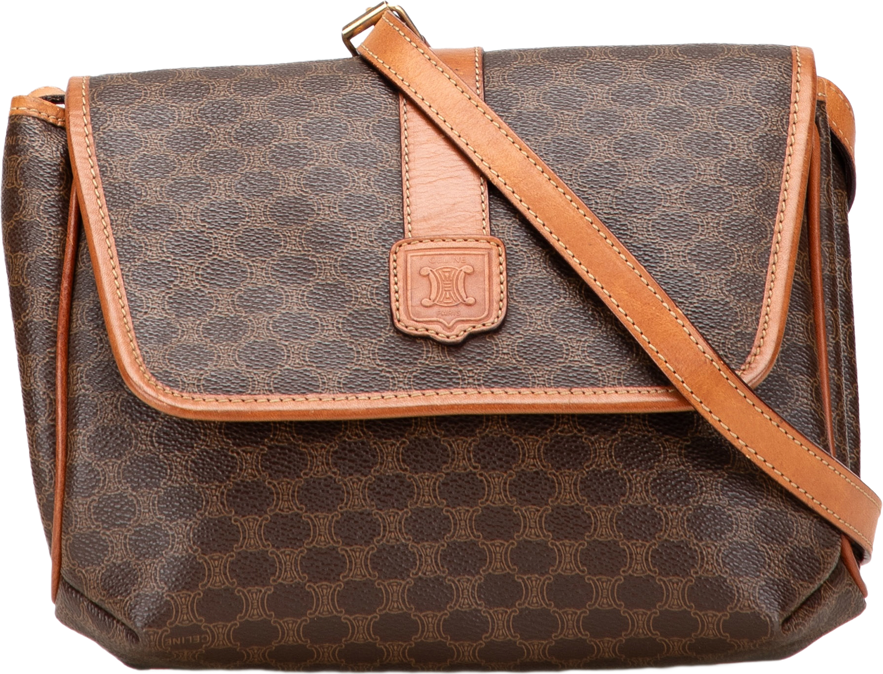 Celine Macadam Coated Canvas Crossbody, från Luxclusif, i färgen brown.