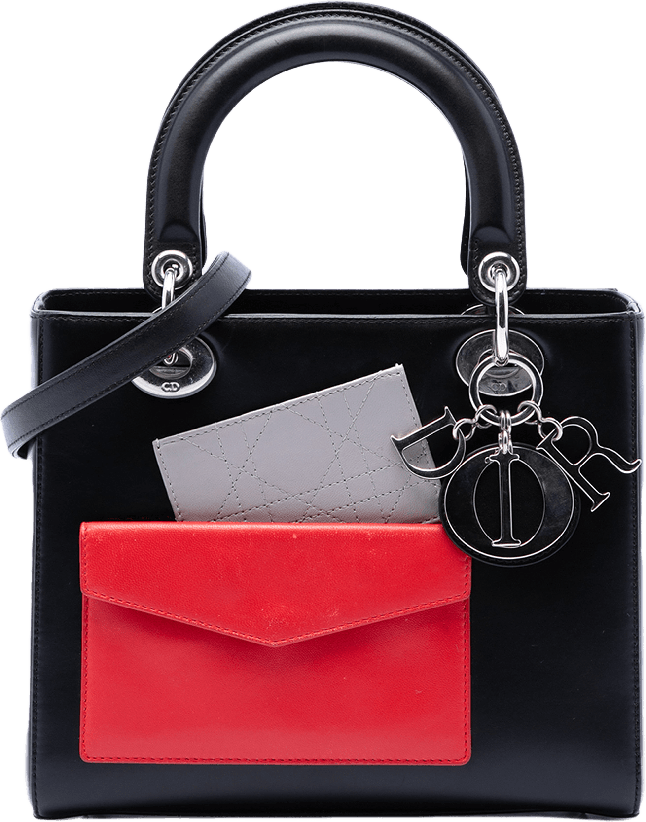 Dior Medium Calfskin Pockets Lady Dior, från Luxclusif, i färgen svart.