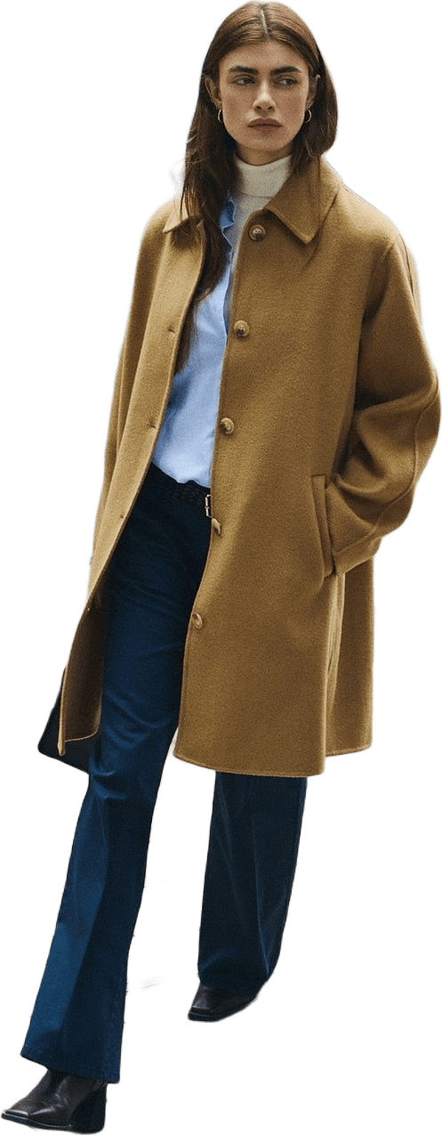 Kappa Wilma Double Face, från Newhouse, i färgen kamel.