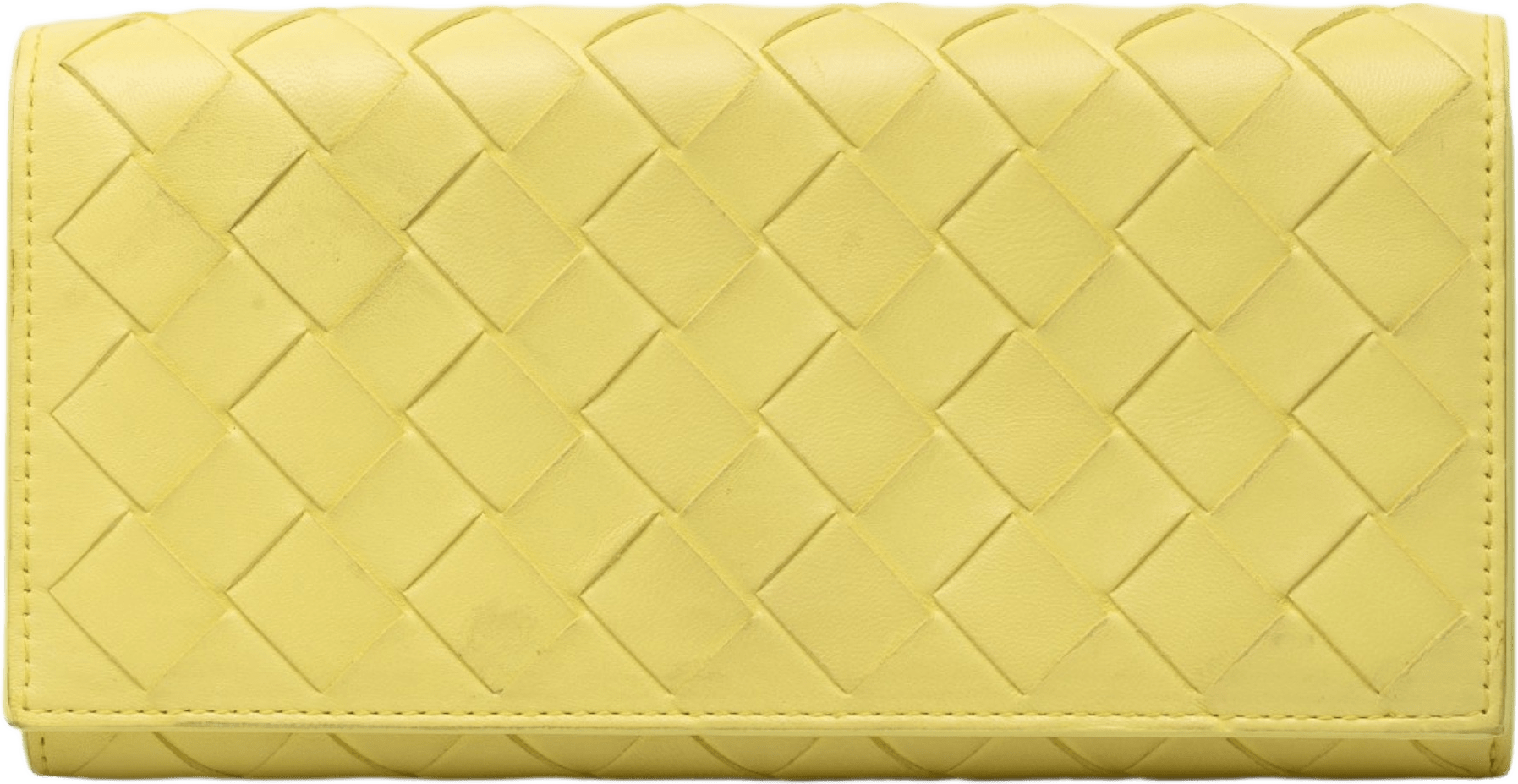 Bottega Veneta Nappa Intrecciato Continental Flap Wallet, från Luxclusif, i färgen gul.
