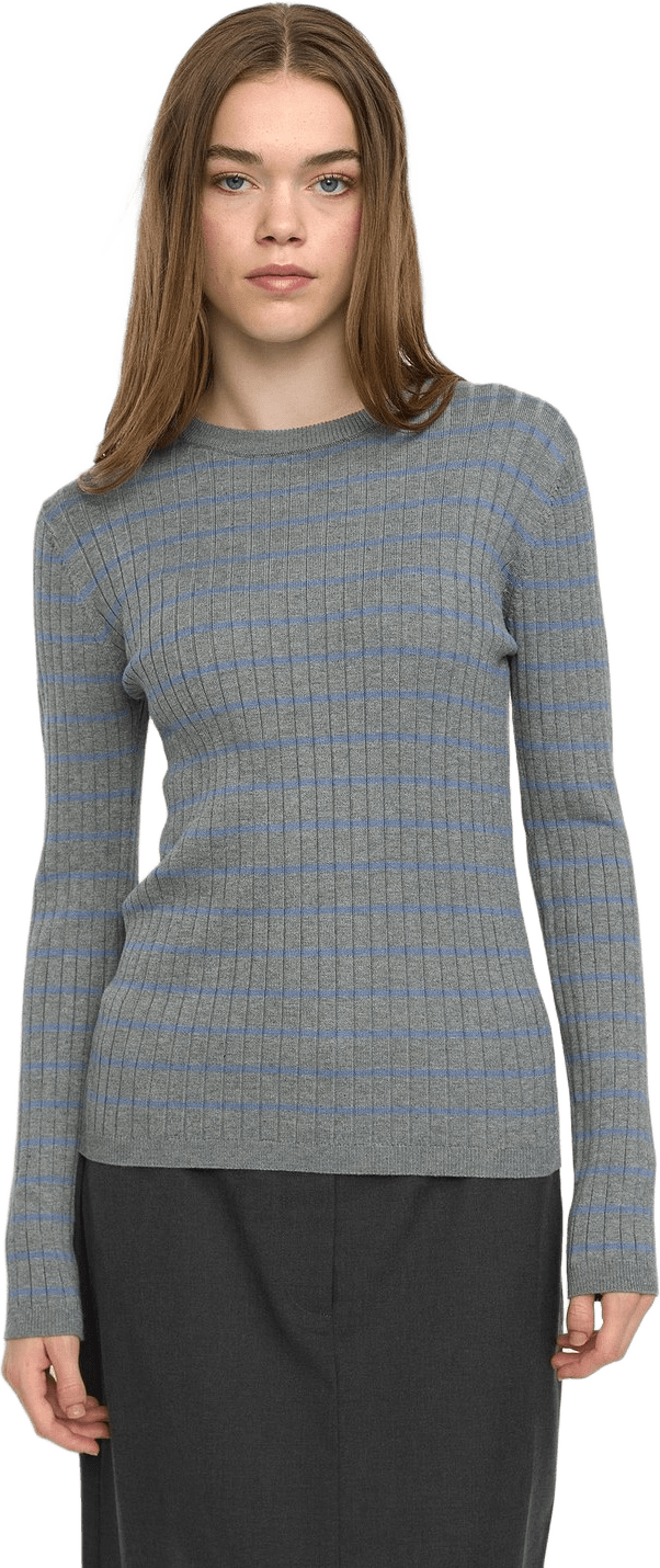 Srnoa Stripe Knit - Medium Grey Melange