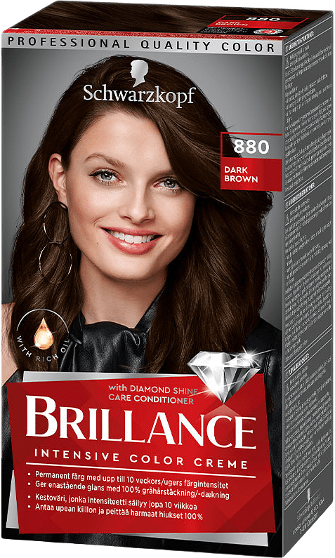 Brillance, från Schwarzkopf, i färgen 880 Brillance Mörkbrun.