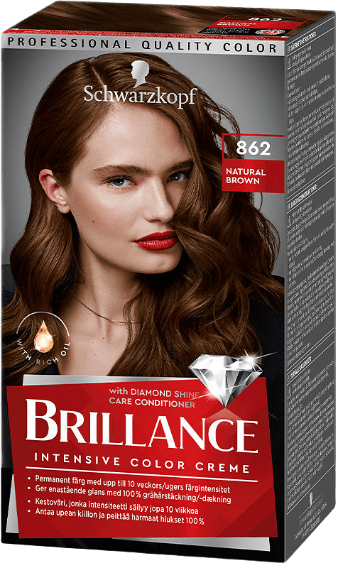 Brillance, från Schwarzkopf, i färgen 862 Brillance Naturbrun.