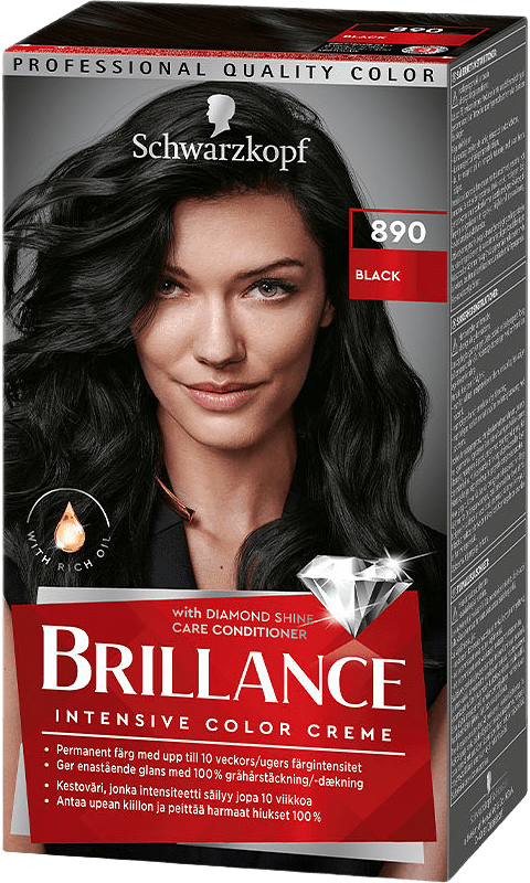 Brillance, från Schwarzkopf, i färgen 890 Brillance Svart.