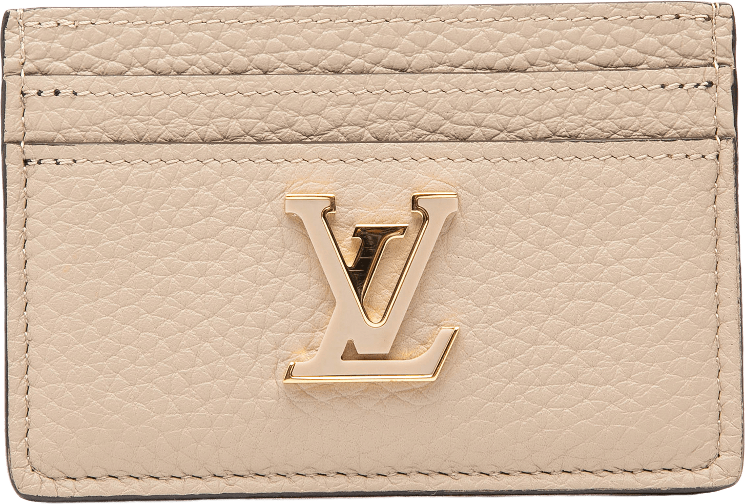 Louis Vuitton Taurillon Capucines Card Holder, från Luxclusif, i färgen beige.