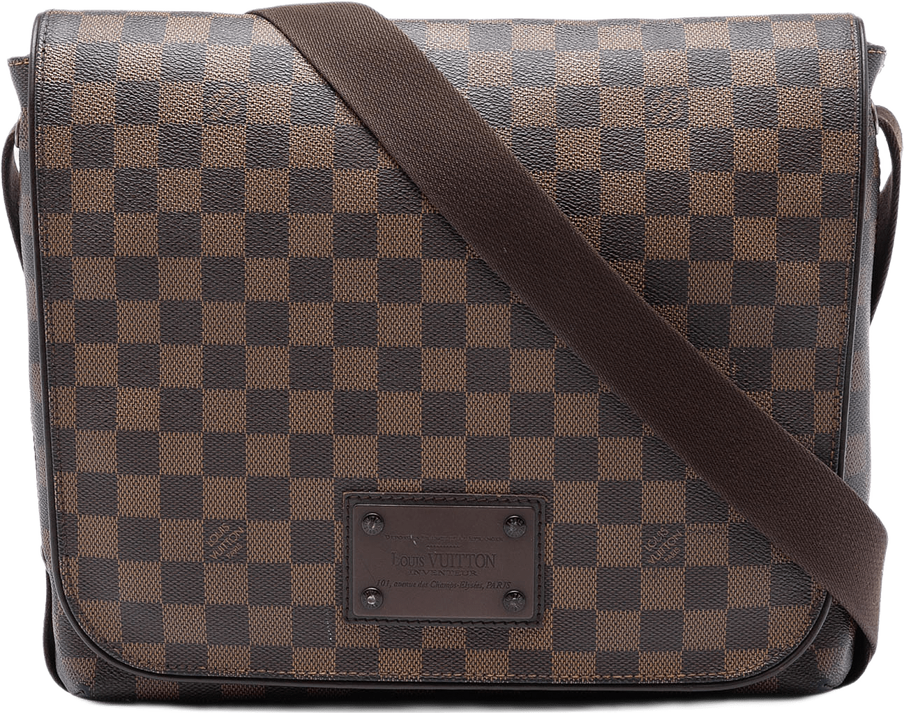 Louis Vuitton Damier Ebene Brooklyn Mm, från Luxclusif, i färgen brown.