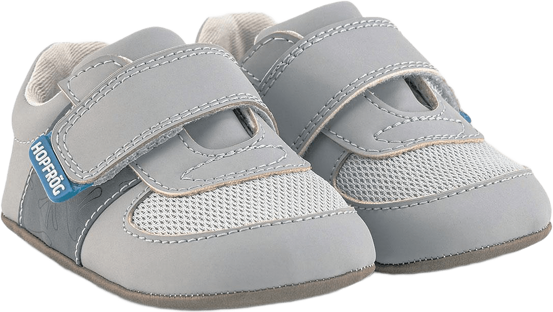 Hopfrög First Prime Barefoot, från Minimoca, i färgen cool grey.