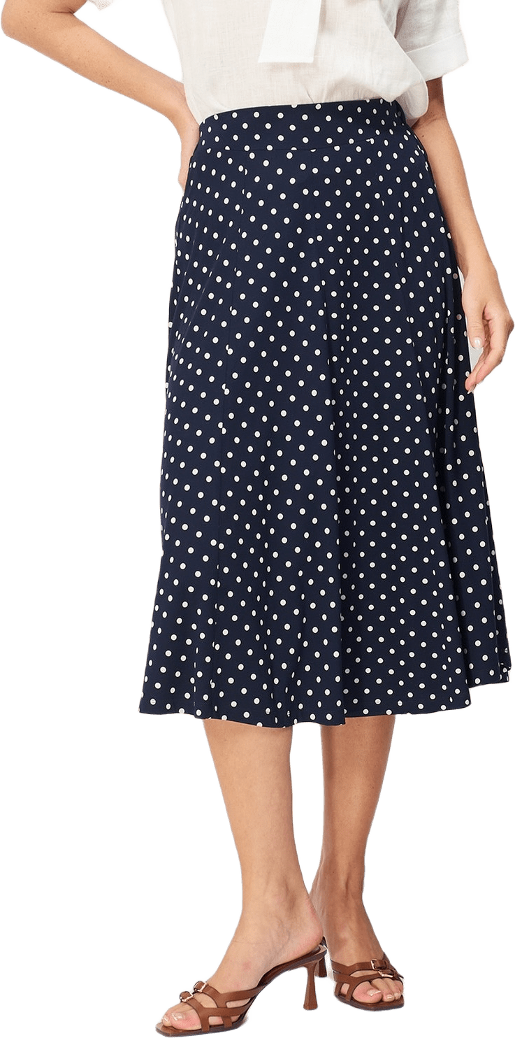 Sunvi Dot Skirt, från Jumperfabriken, i färgen midnight blue.