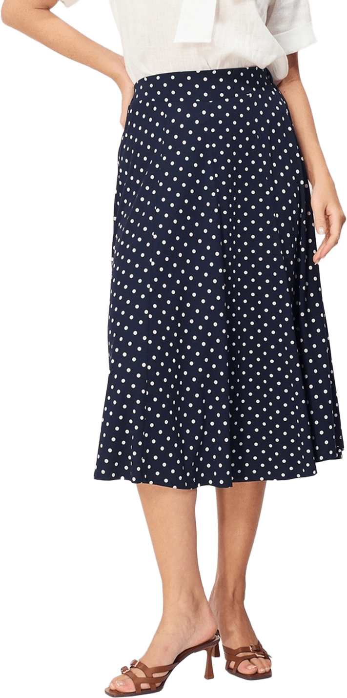 Sunvi Dot Skirt, från Jumperfabriken, i färgen midnight blue.