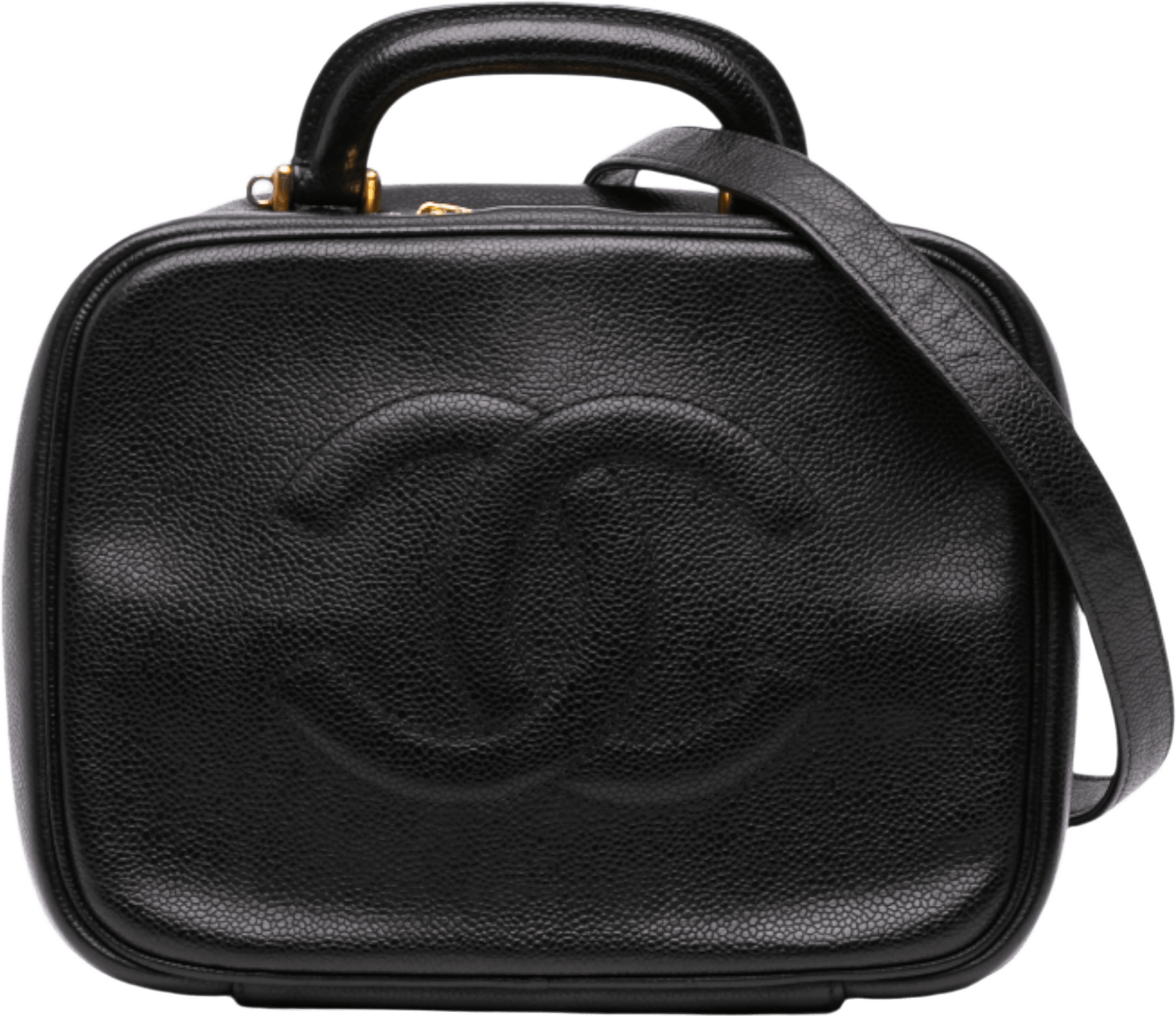 Chanel Cc Caviar Vanity Case, från Luxclusif, i färgen black.
