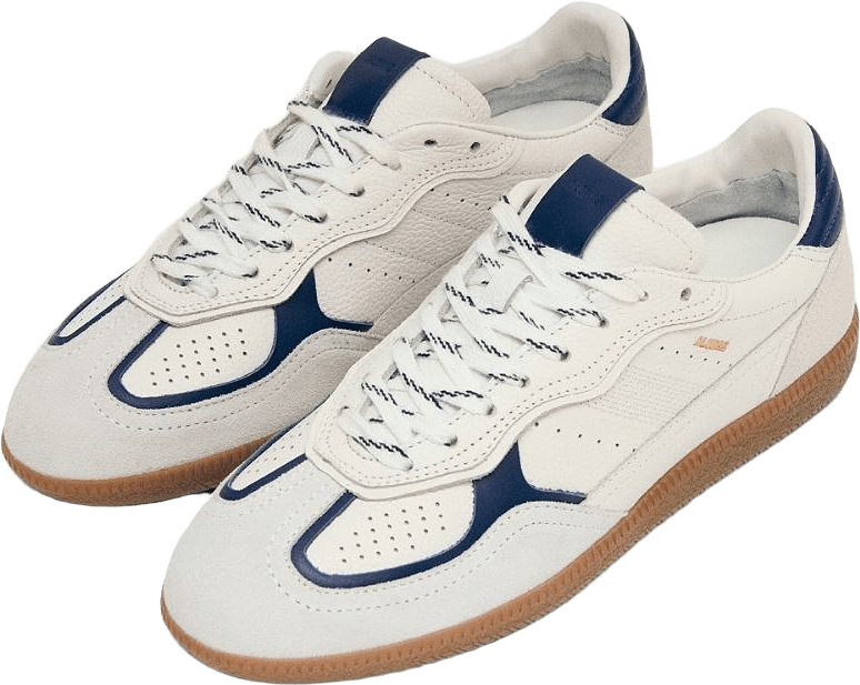 Tb.490 Rife Grain White Navy Leather Sneakers, från Alohas, i färgen rife grain white navy.