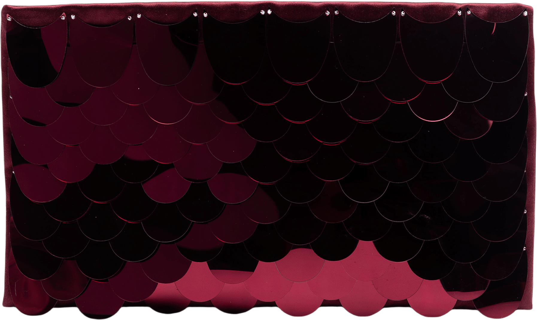 Prada Raso Paillettes Clutch, från Luxclusif, i färgen burgundy.