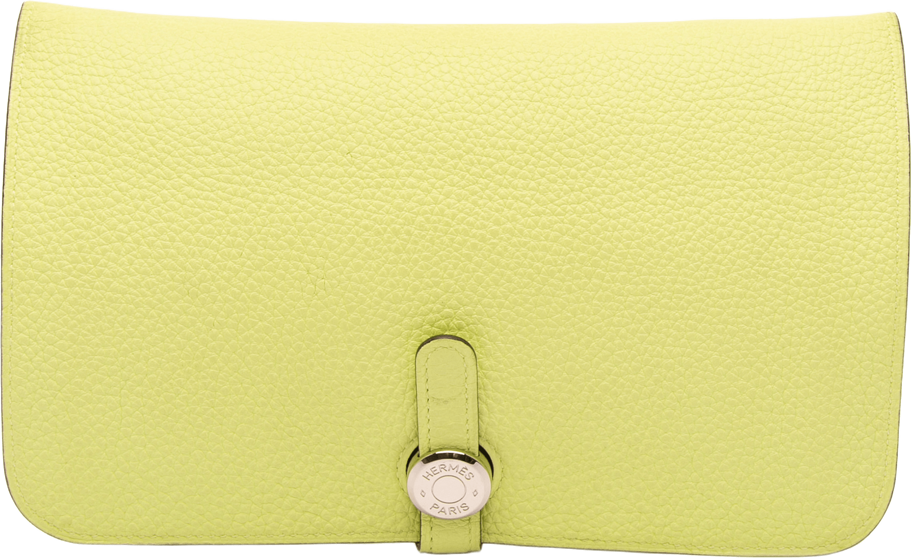 Hermès Togo Dogon Duo Wallet Gm, från Luxclusif, i färgen light yellow.