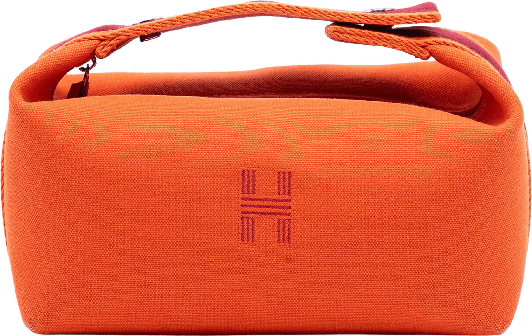 Hermès Small Toile Bride A Brac Case, från Luxclusif, i färgen dark orange.