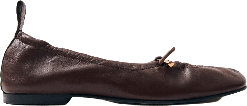 Rosalind Brown Leather Ballet Flats, från Alohas, i färgen brown.