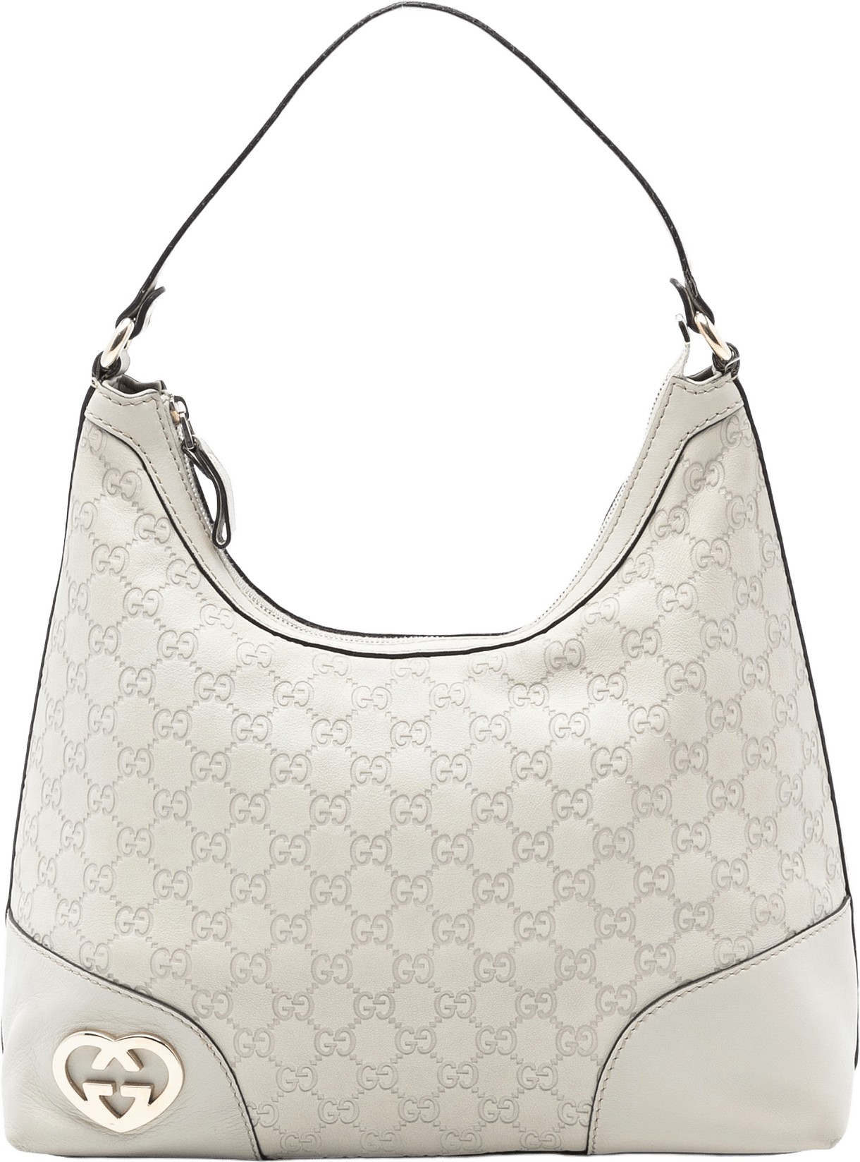 Gucci Guccissima Lovely Shoulder Bag, från Luxclusif, i färgen off white.