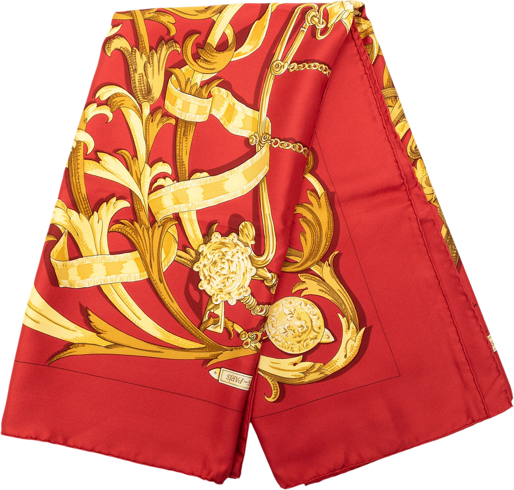 Hermès Le Mors A La Conetable Silk Scarf 90, från Luxclusif, i färgen red.