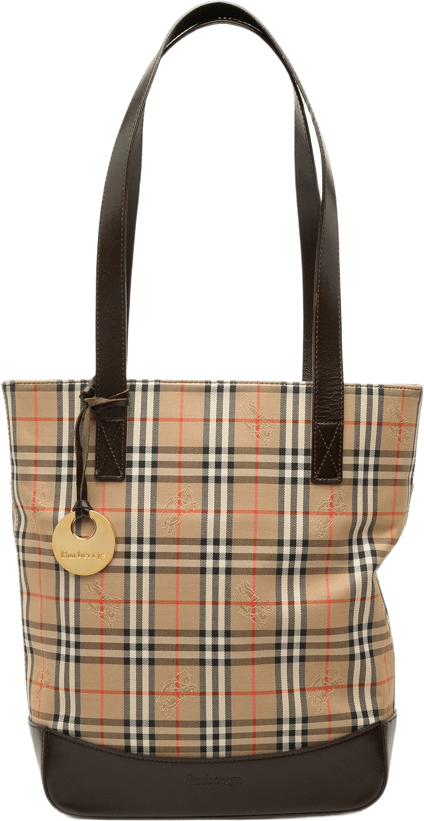 Burberry Haymarket Check Canvas Tote, från Luxclusif, i färgen beige.