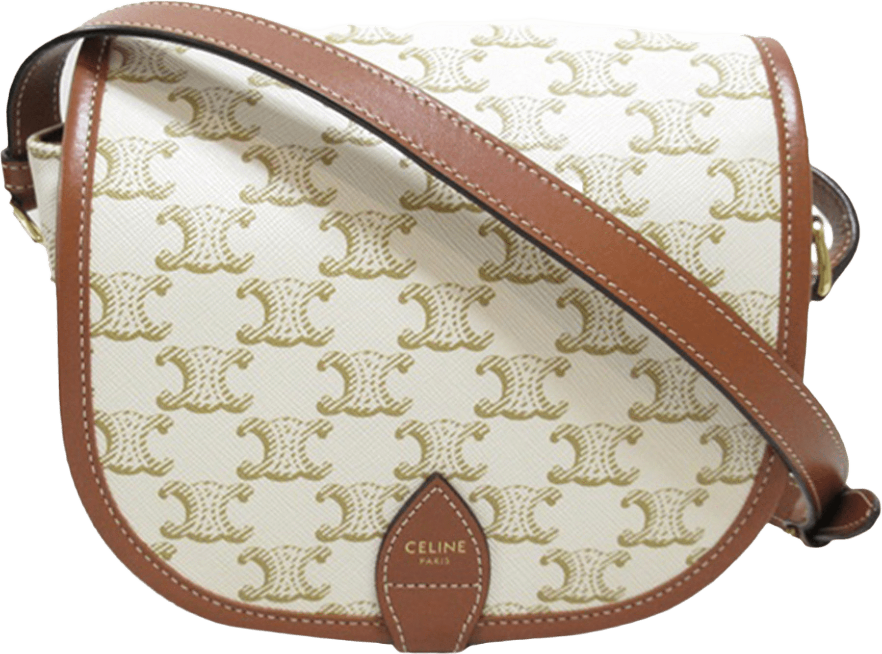 Celine Monogram Triomphe Crossbody, från Luxclusif, i färgen white.