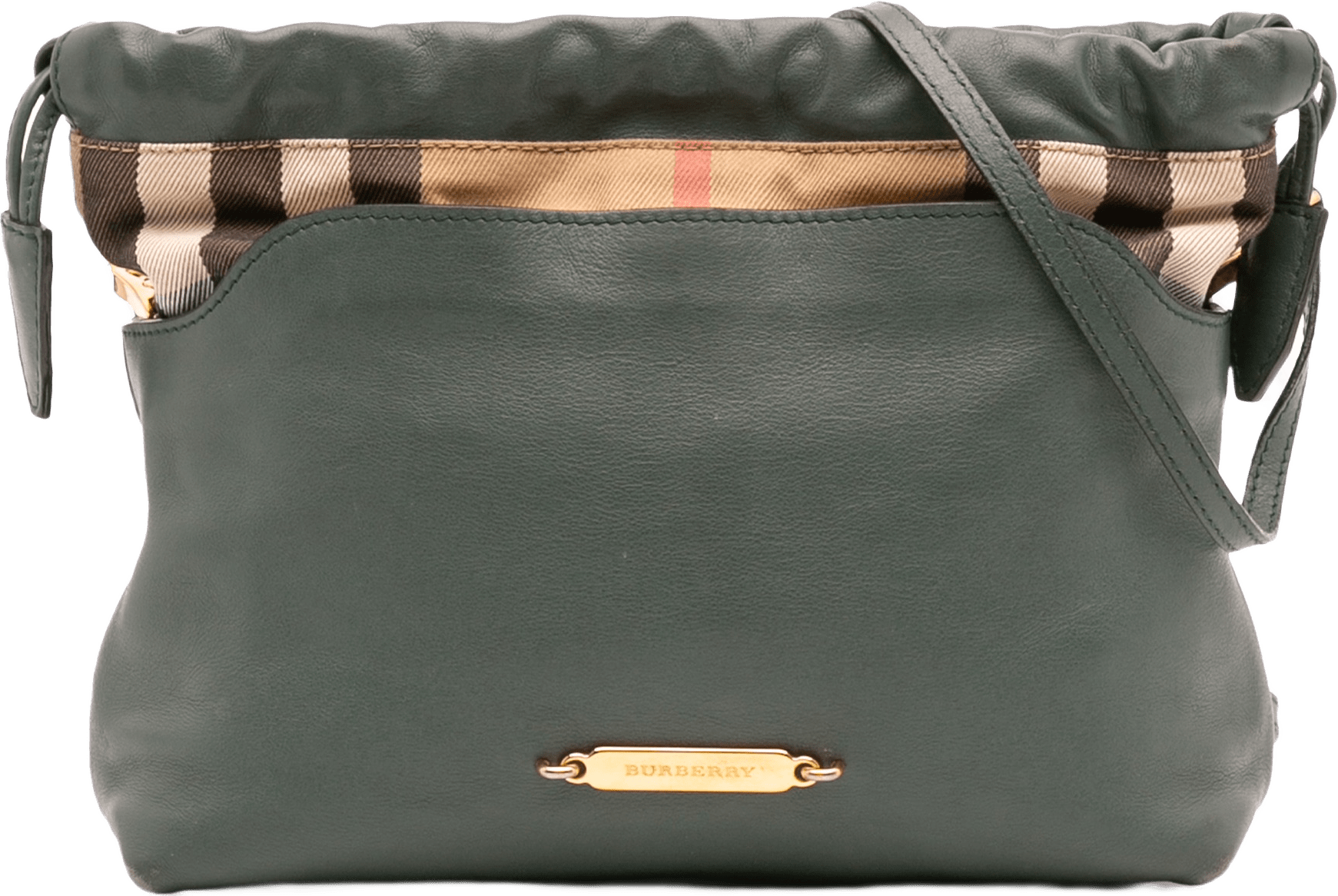 Burberry House Check Canvas And Calfskin Little Crush Crossbody, från Luxclusif, i färgen green.