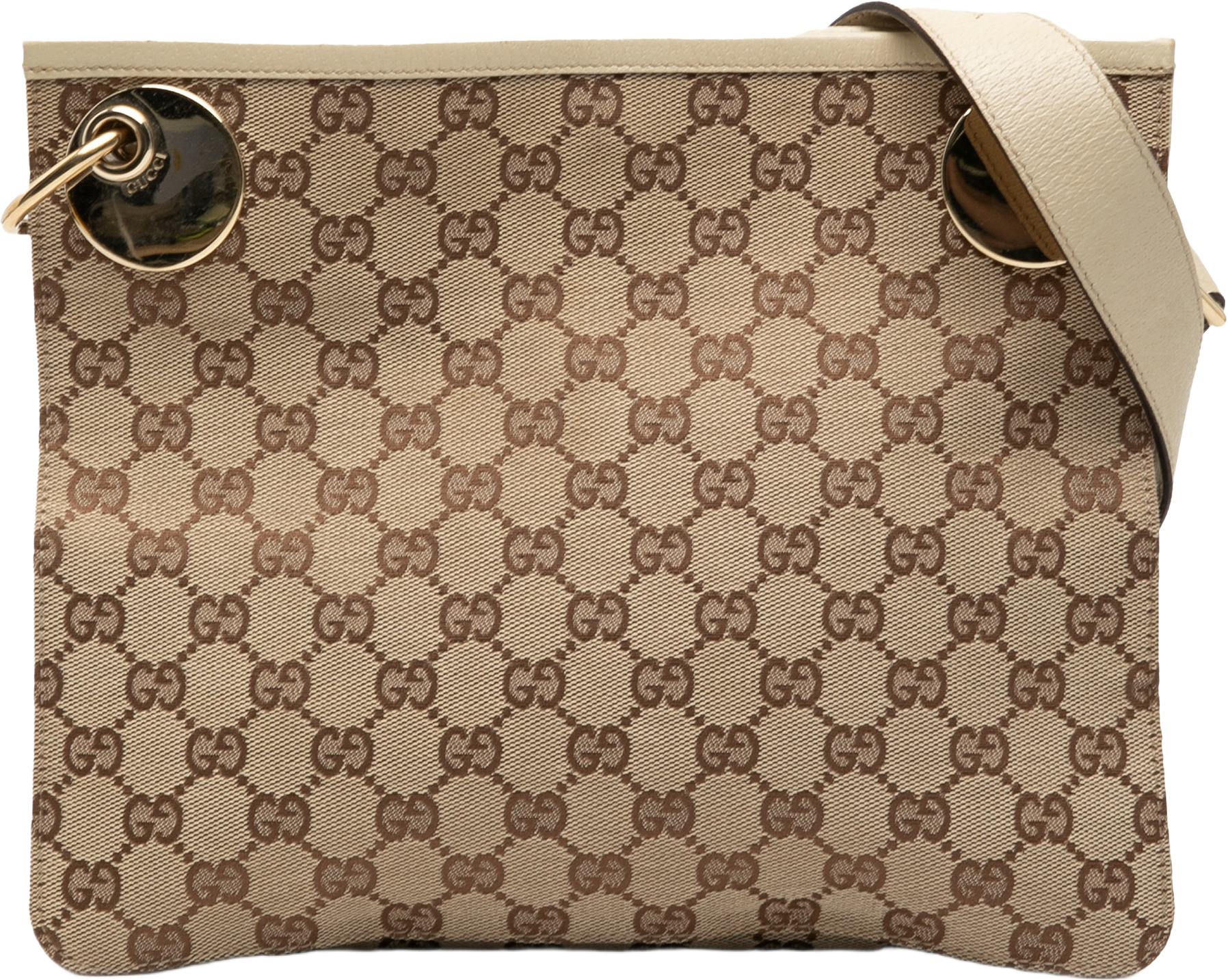 Gucci Gg Canvas Eclipse Crossbody, från Luxclusif, i färgen beige.