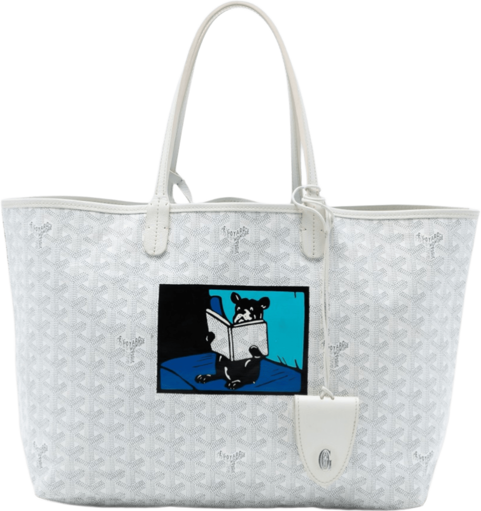 Goyard Goyardine French Bulldog Saint Louis Pm, från Luxclusif, i färgen vit.