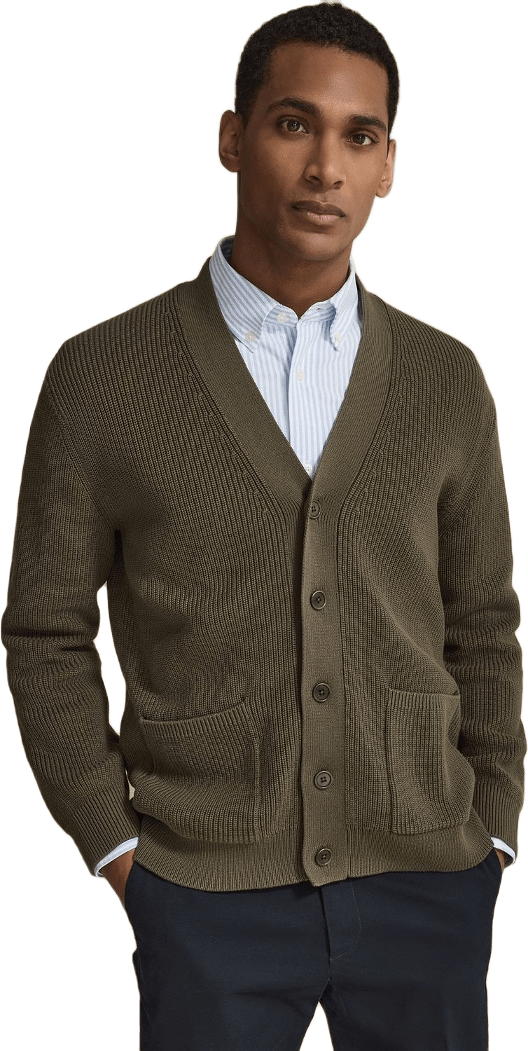 Cotton Rib Knitted Cardigan (elio)