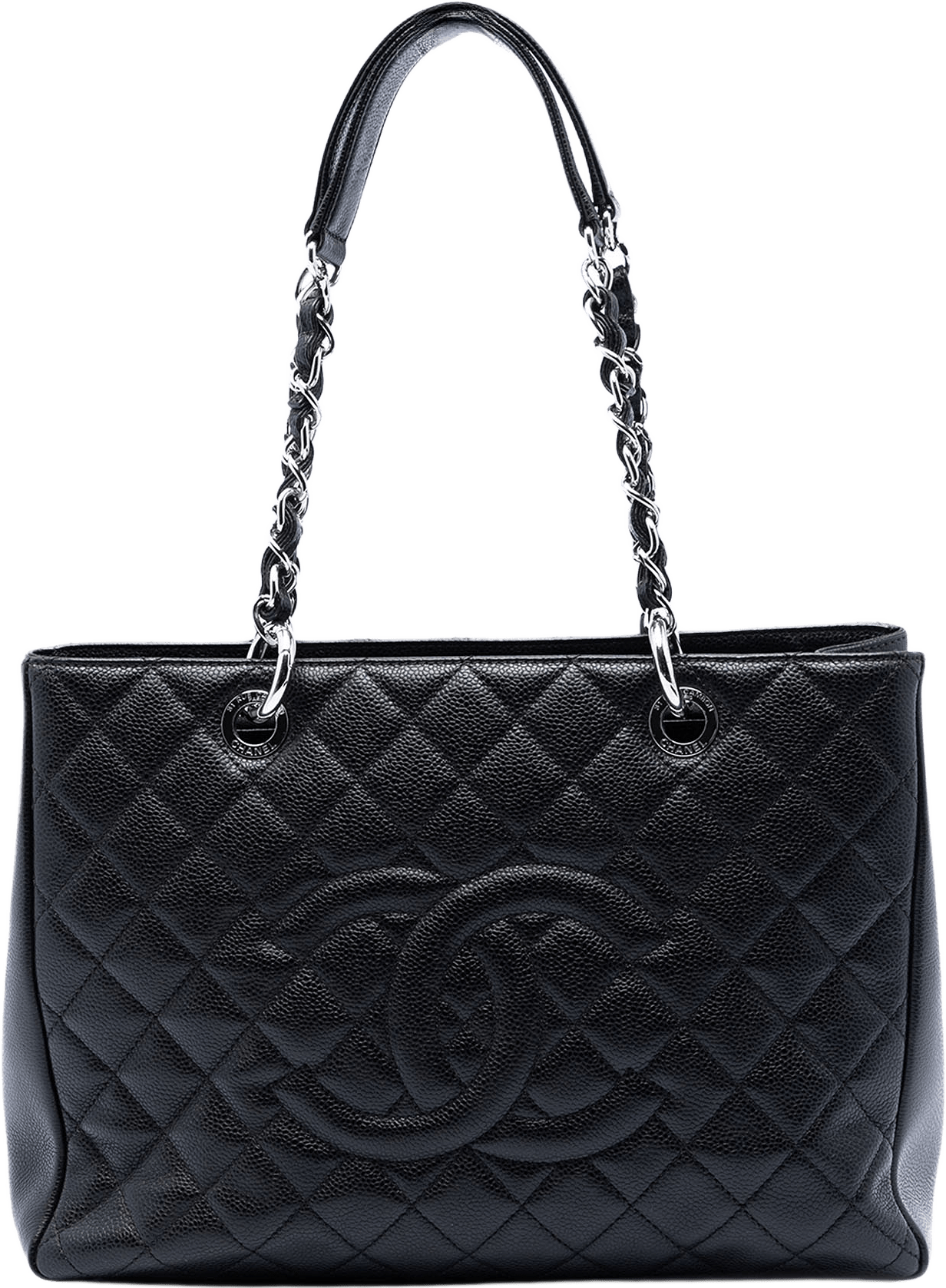 Chanel Caviar Grand Shopping Tote, från Luxclusif, i färgen black.