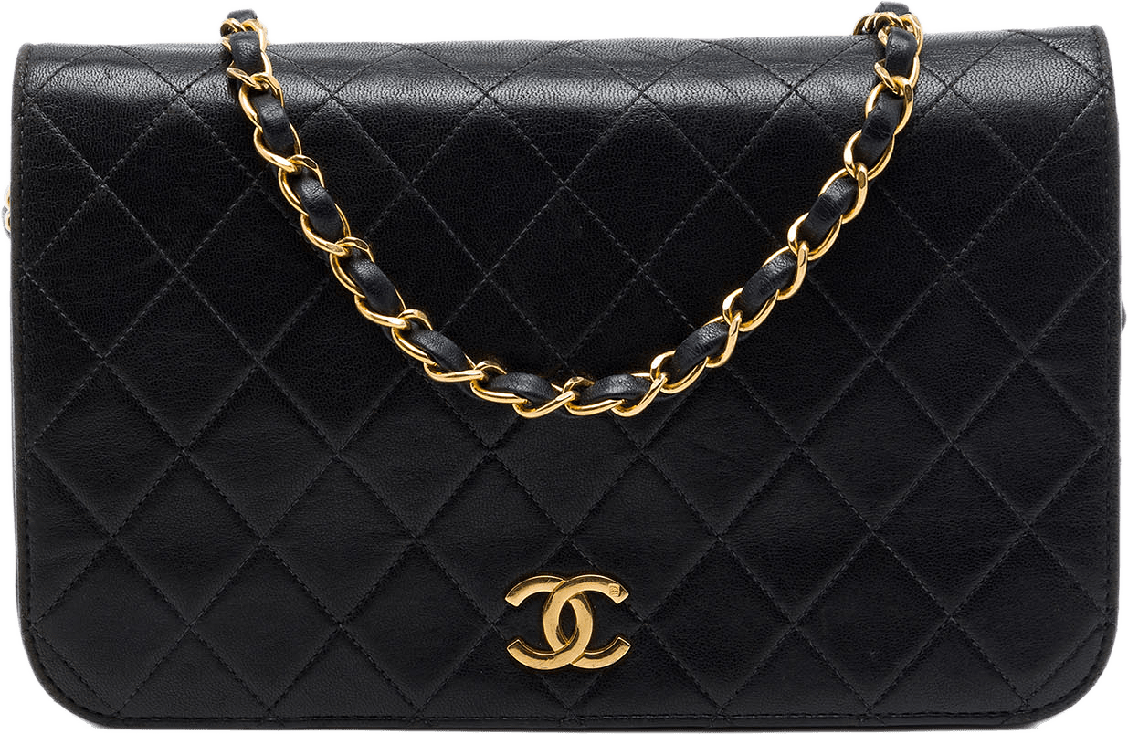 Chanel Medium Cc Quilted Lambskin Full Flap, från Luxclusif, i färgen svart.