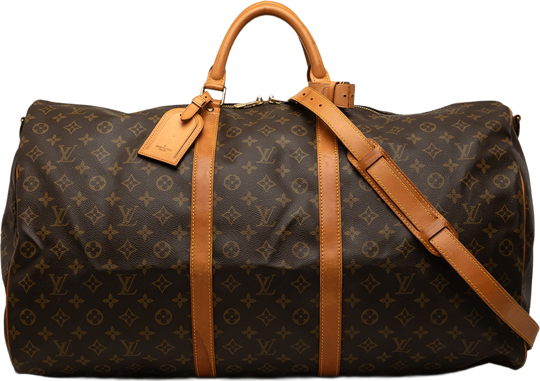 Louis Vuitton Monogram Keepall Bandouliere 60, från Luxclusif, i färgen brun.