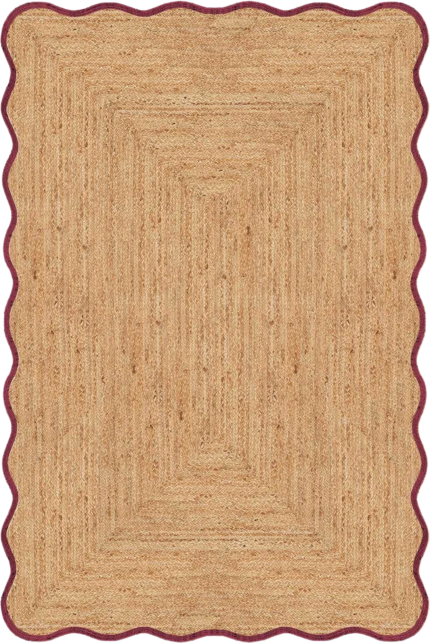 Scallop Jute Burgundy, från Layered, i färgen burgundy.