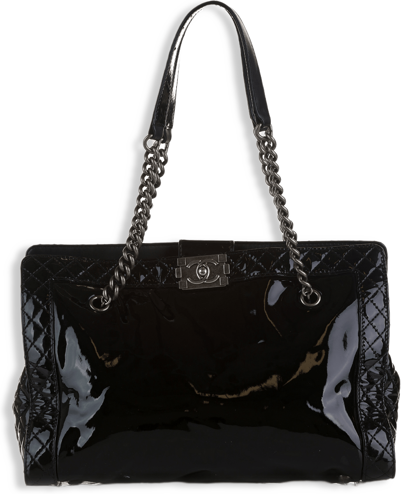 Chanel Patent Boy Reverso Shopping Tote