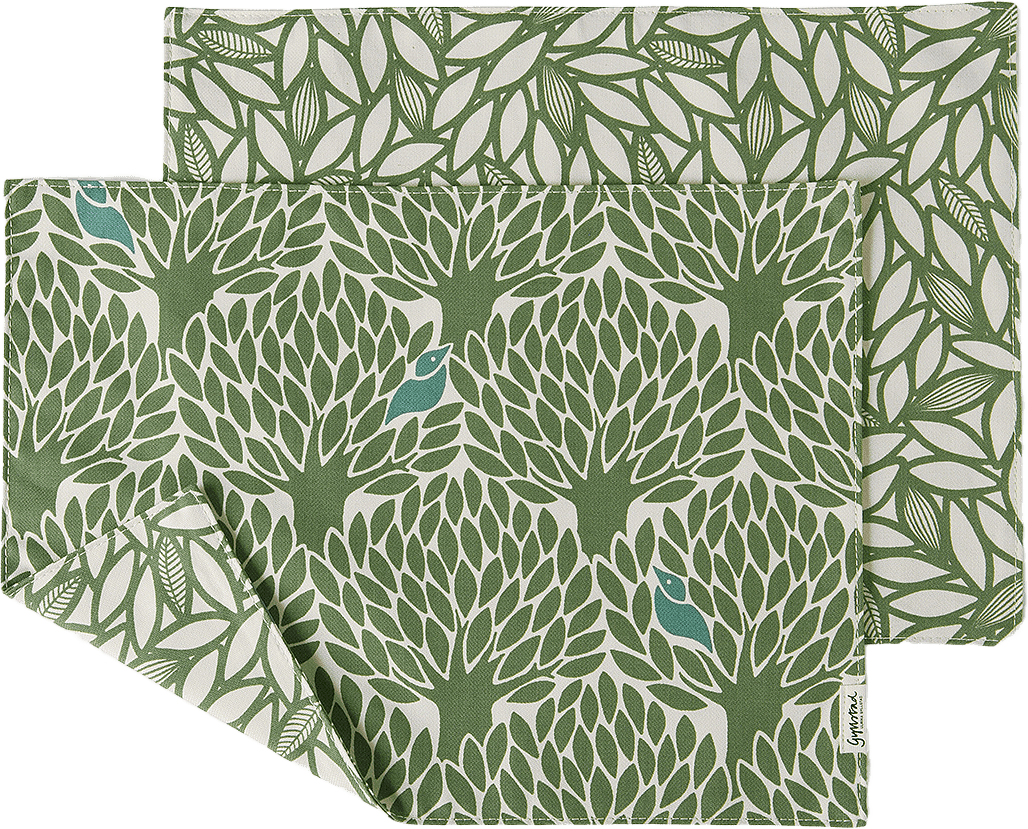 Bordstablett Blad, 2-pack, från Gyllstad, i färgen grön.