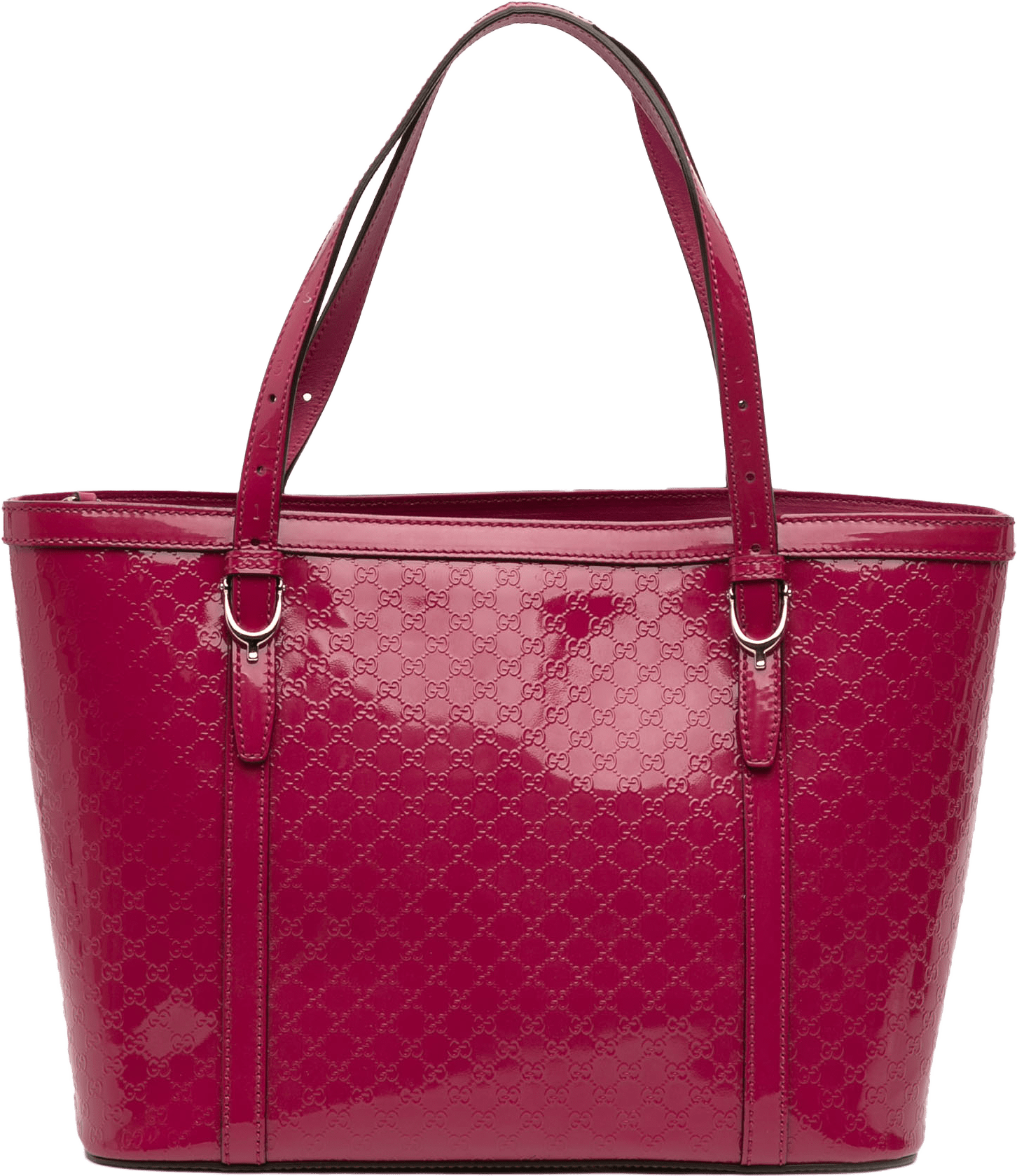 Gucci Patent Microguccissima Nice Tote, från Luxclusif, i färgen hot pink.