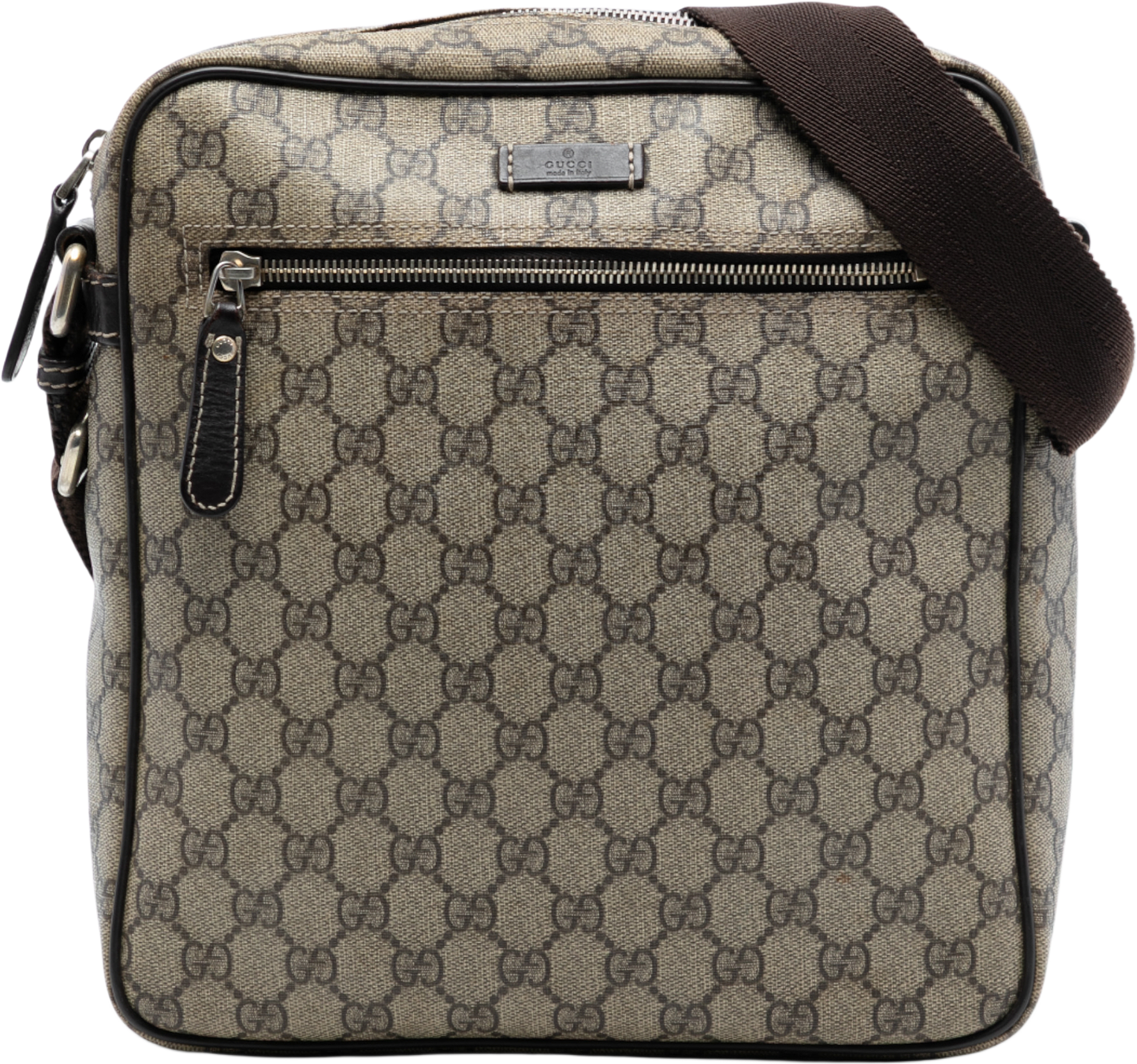 Gucci Gg Supreme Crossbody, från Luxclusif, i färgen beige.