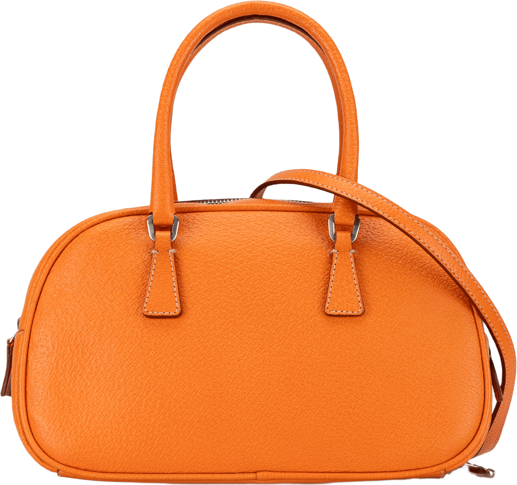 Prada Mini Cinghiale Satchel, från Luxclusif, i färgen orange.