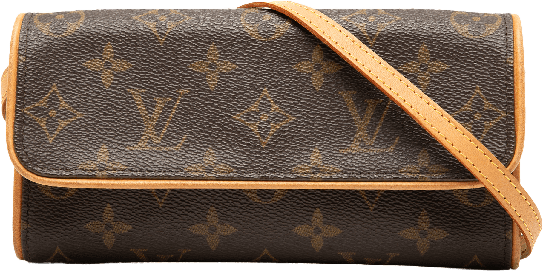 Louis Vuitton Monogram Pochette Twin Pm, från Luxclusif, i färgen brown.