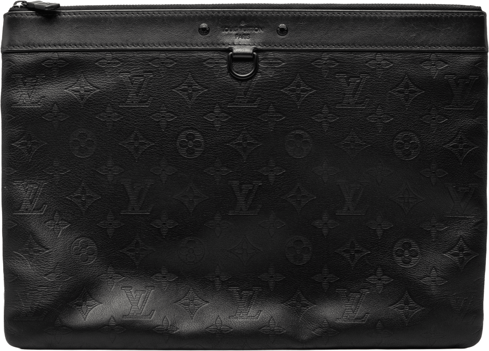 Louis Vuitton Monogram Shadow Discovery Pochette, från Luxclusif, i färgen black.