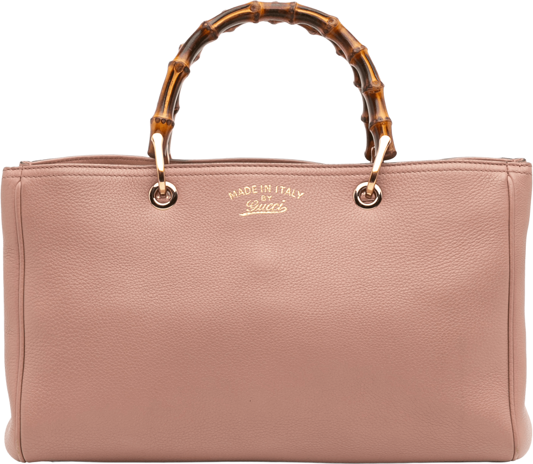 Gucci Medium Calfskin Bamboo Shopper Satchel, från Luxclusif, i färgen light pink.