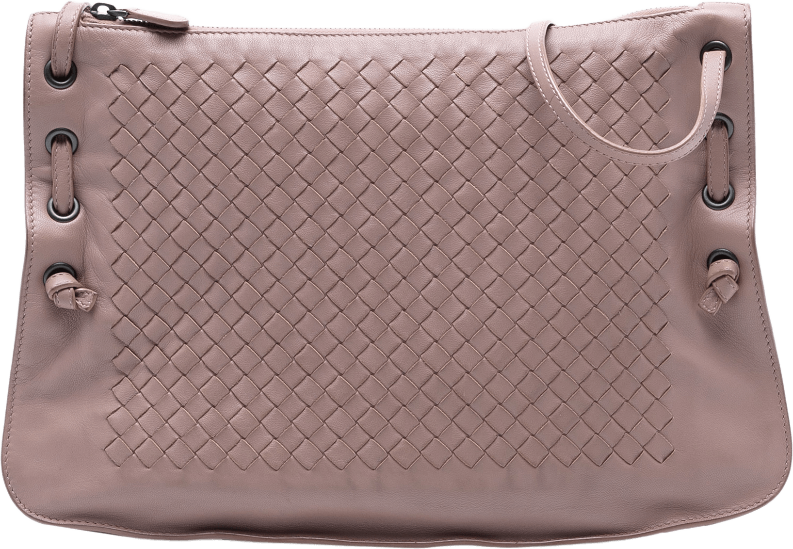 Bottega Veneta Nappa Intrecciato Nodini Crossbody, från Luxclusif, i färgen rose gold.